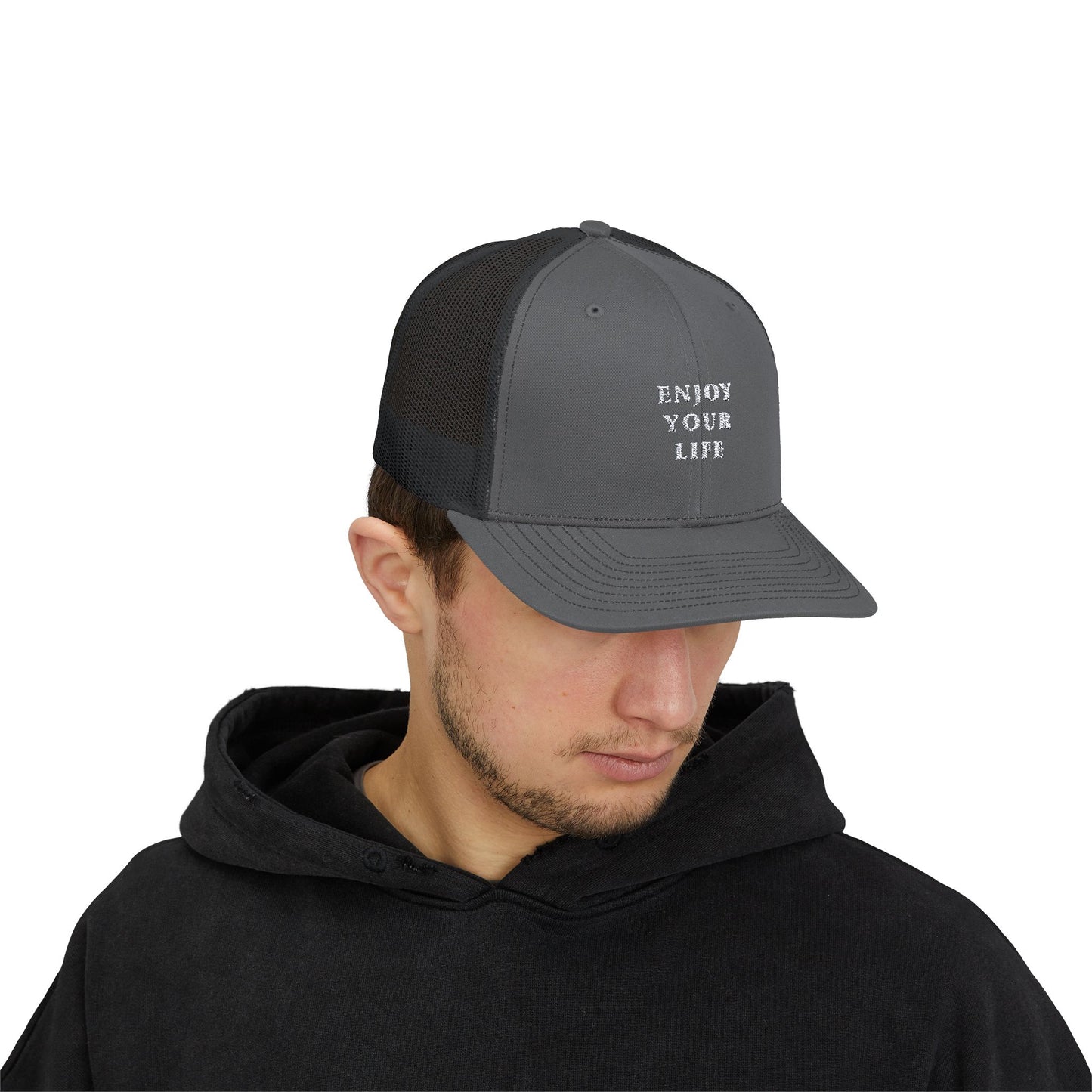 Snapback Trucker Cap Enjoy Your Life white