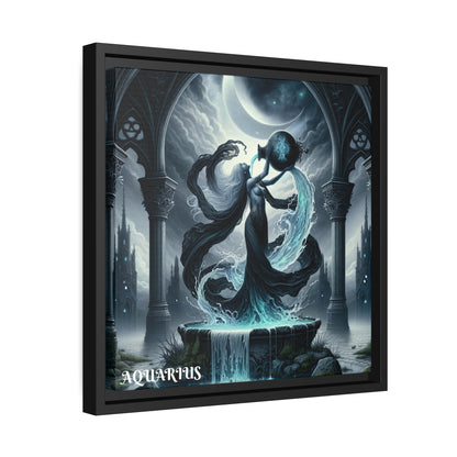 AQUARIUS Matte Canvas, Black Frame