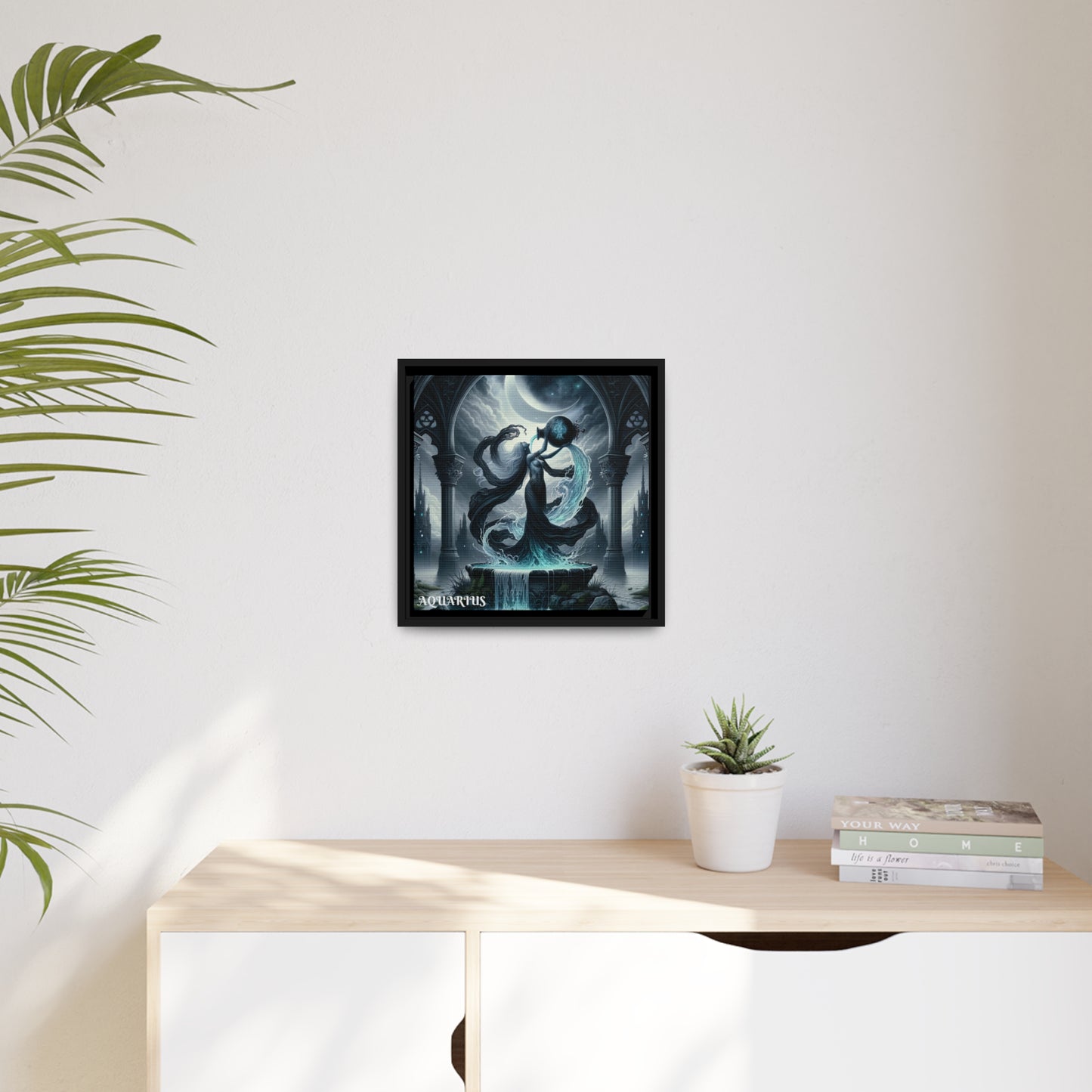 AQUARIUS Matte Canvas, Black Frame