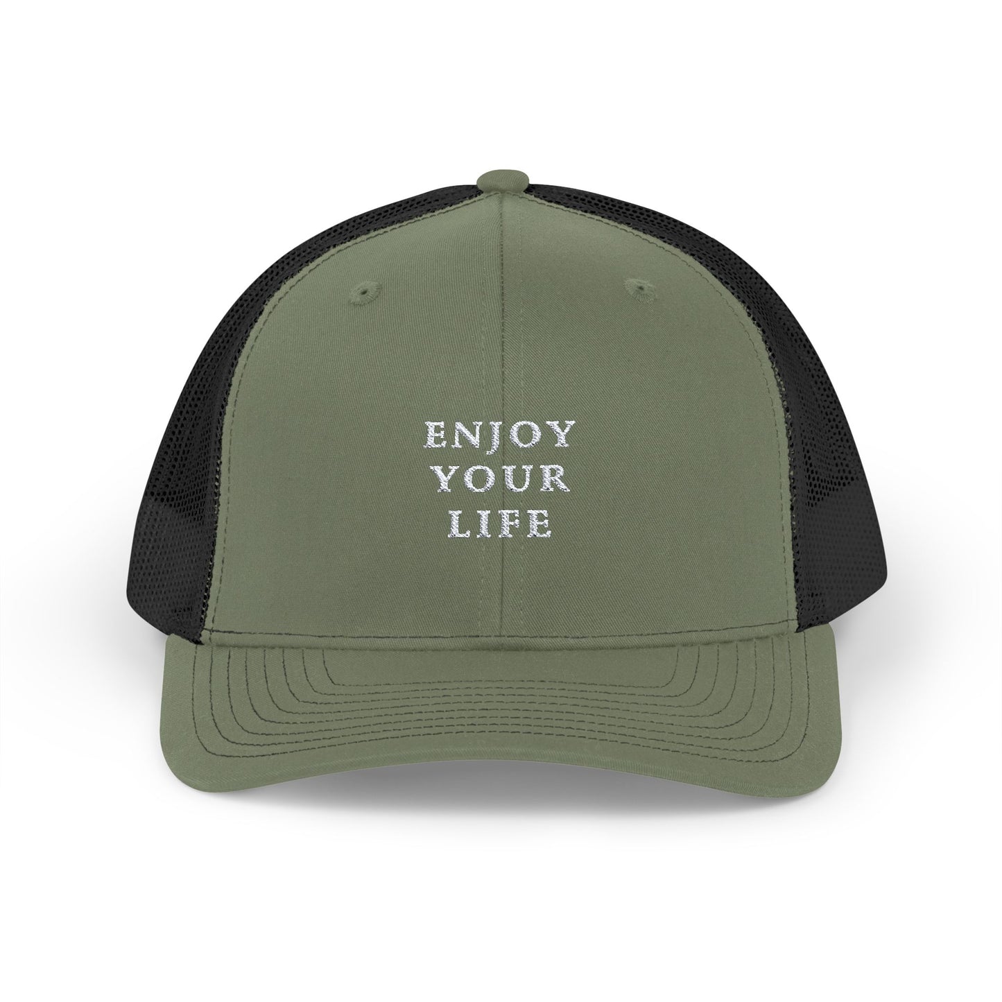 Snapback Trucker Cap Enjoy Your Life white