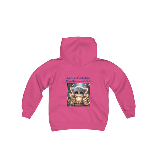 Youth Heavy Blend Hooded Sweatshirt Nora the Glowbringer