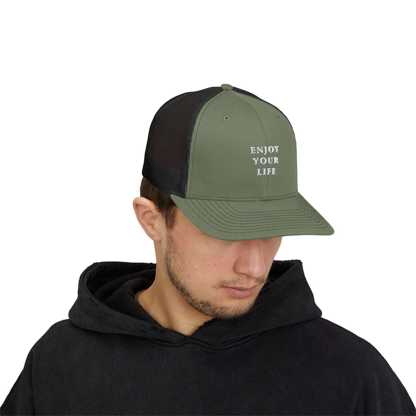 Snapback Trucker Cap Enjoy Your Life white