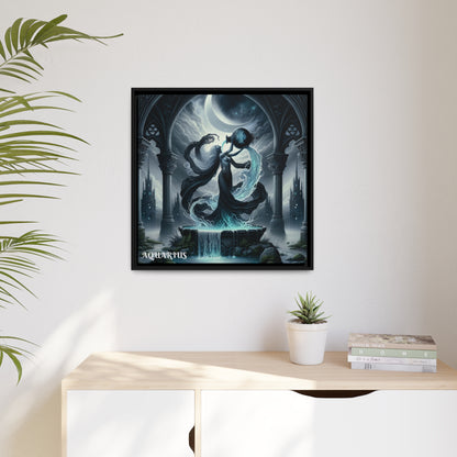 AQUARIUS Matte Canvas, Black Frame