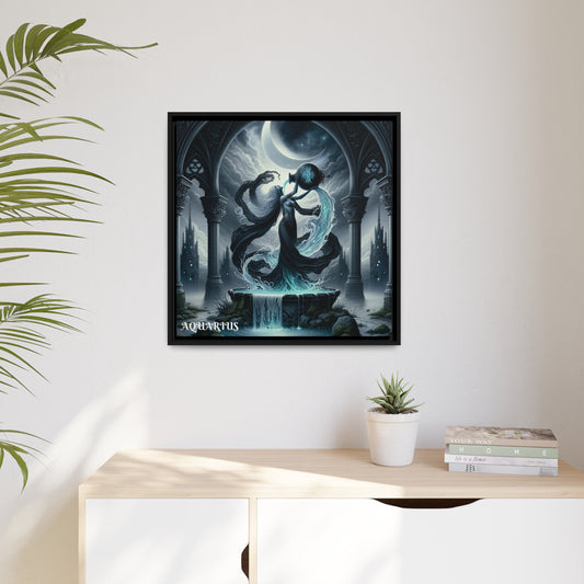 AQUARIUS Matte Canvas, Black Frame