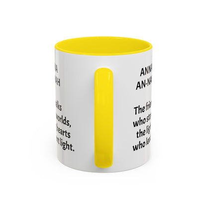 Mystical ANNA Name Mug – Witchy Quote Mugs – “She Walks Between Worlds” & “The Friend Who Stays”
