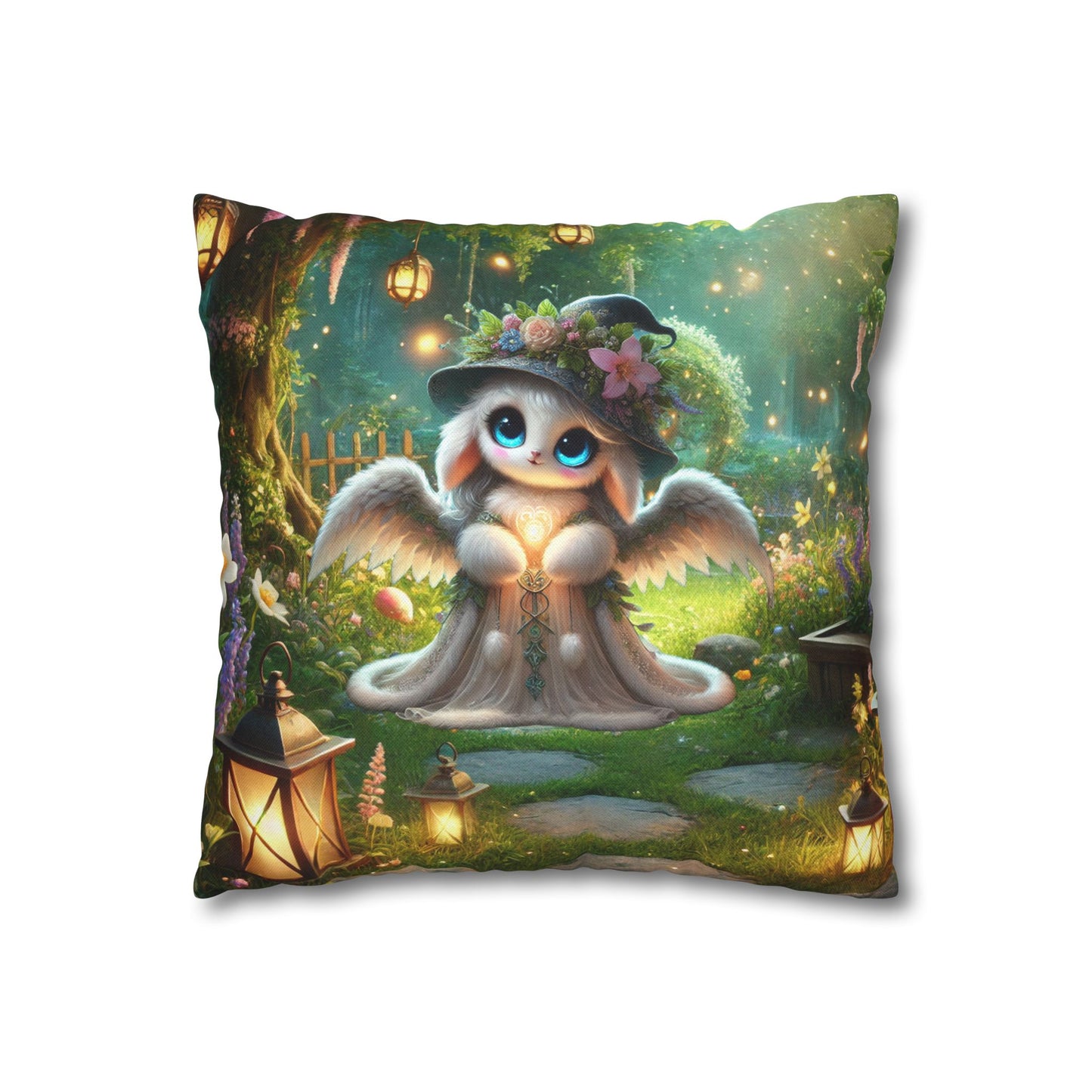 Spun Polyester Square Pillowcase Anna the Mother Fairyland Guardian