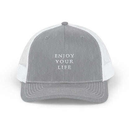Snapback Trucker Cap Enjoy Your Life white