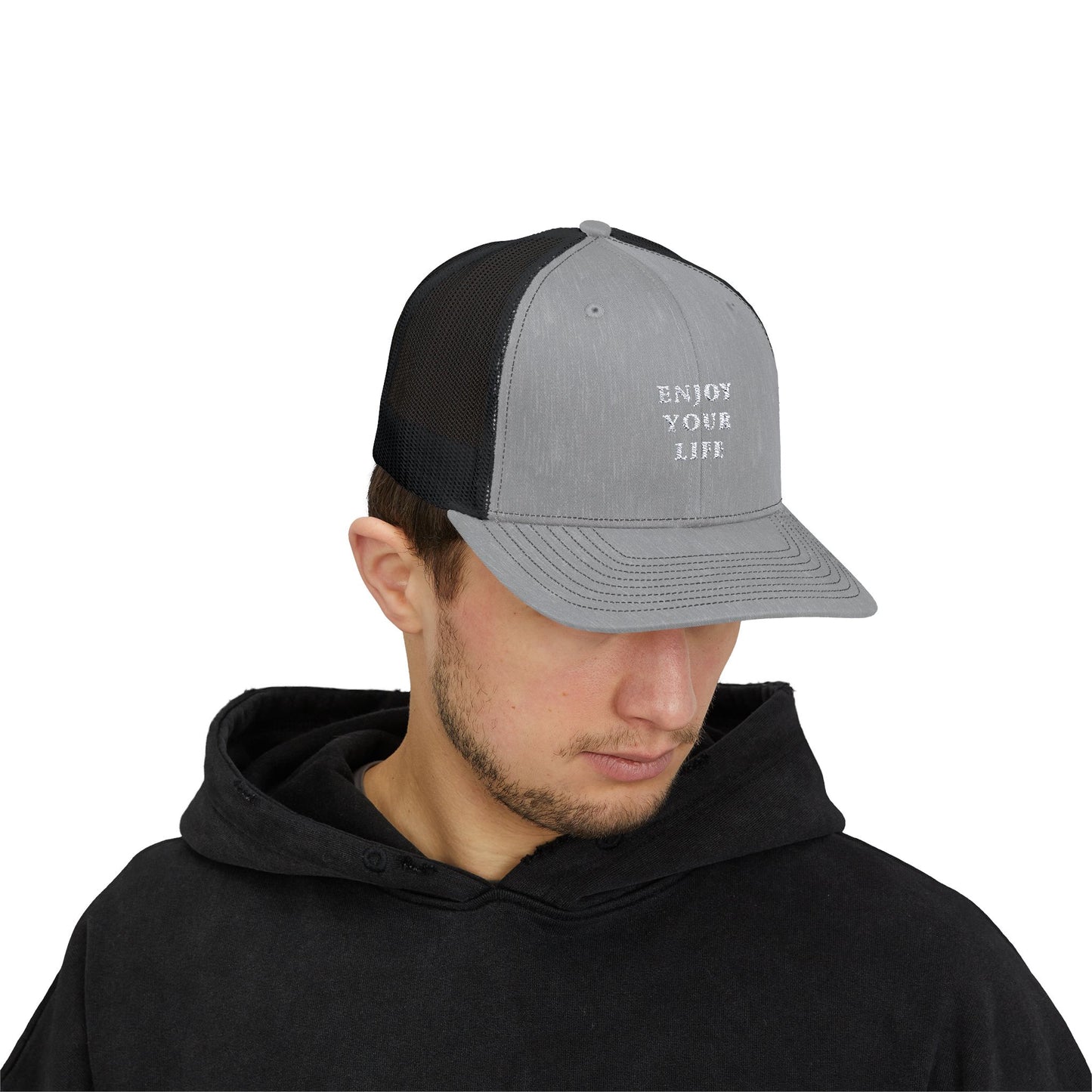 Snapback Trucker Cap Enjoy Your Life white