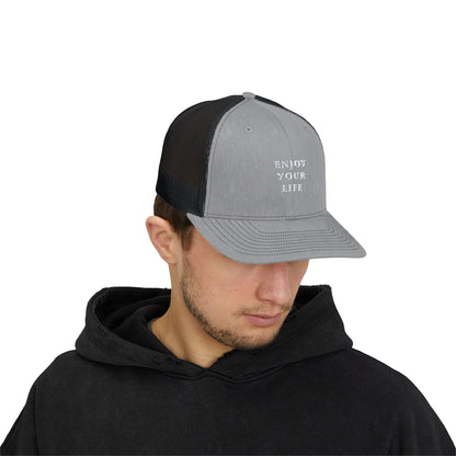 Snapback Trucker Cap Enjoy Your Life white