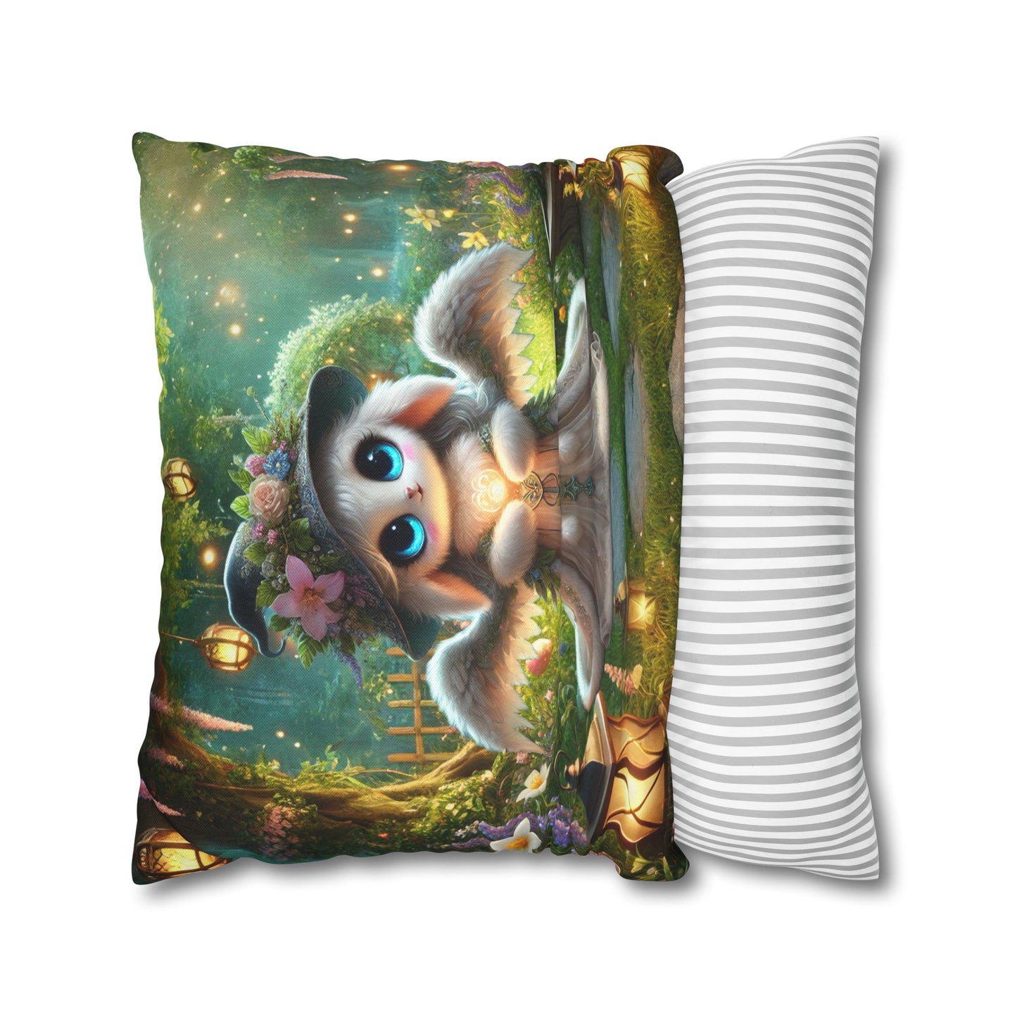 Spun Polyester Square Pillowcase Anna the Mother Fairyland Guardian