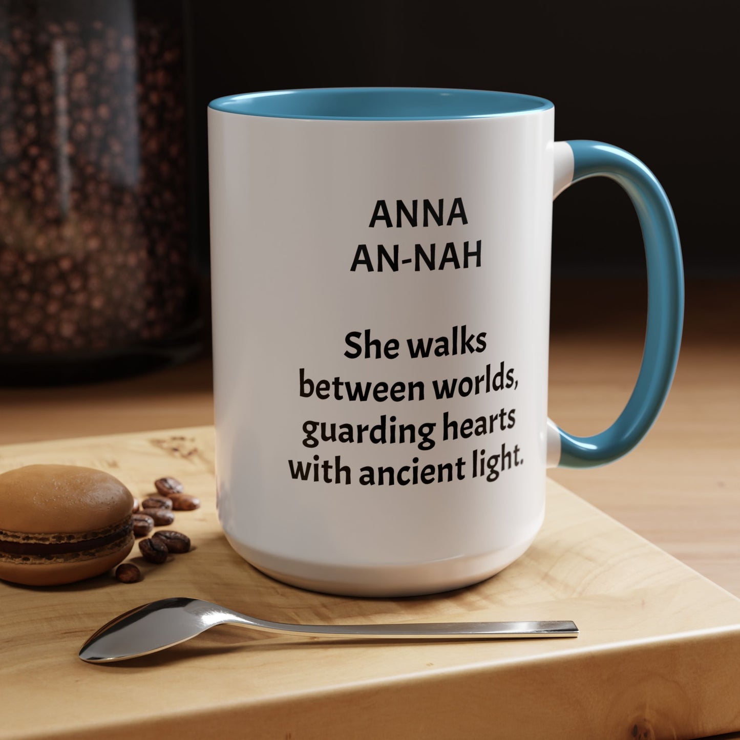 Mystical ANNA Name Mug – Witchy Quote Mugs – “She Walks Between Worlds” & “The Friend Who Stays”