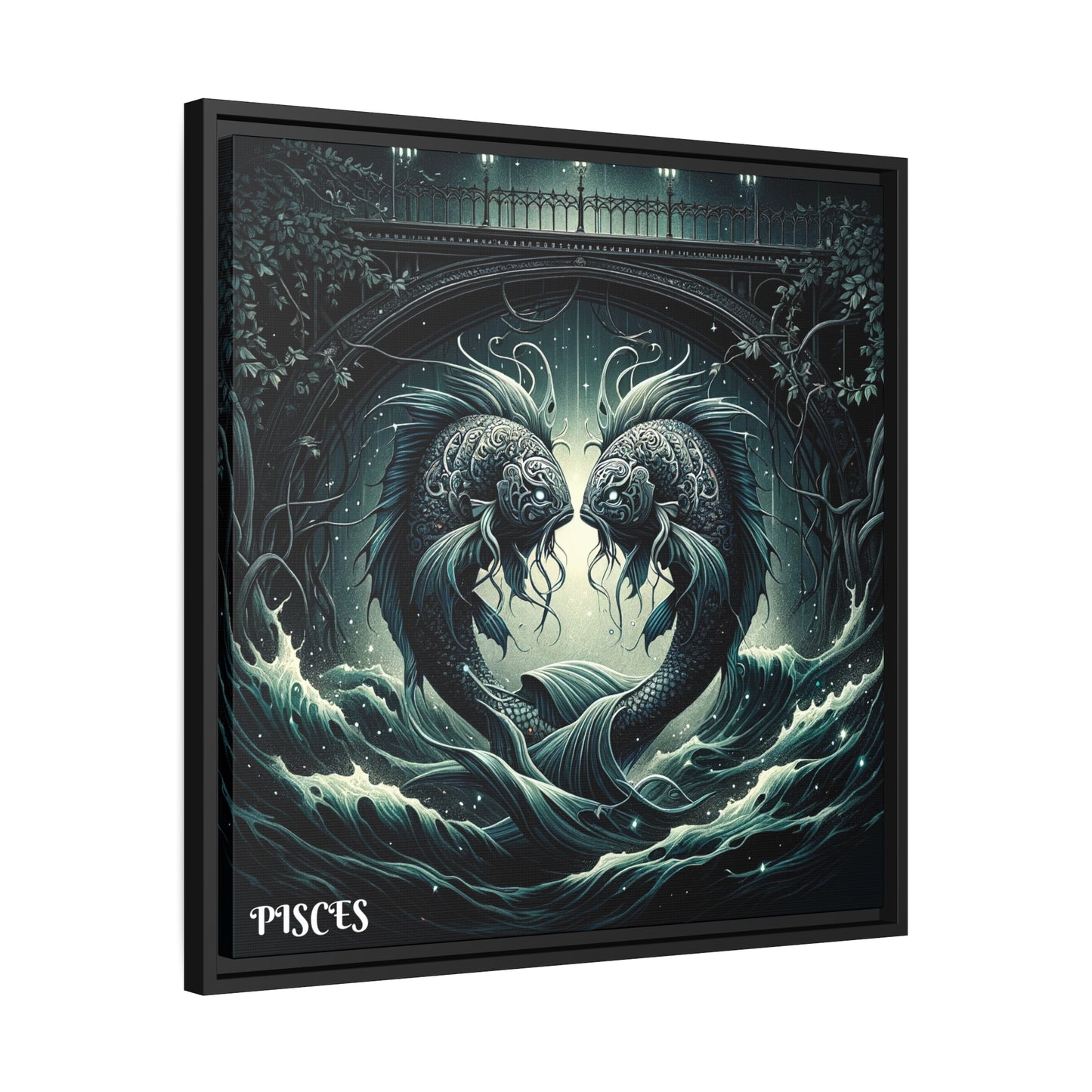 PISCES Matte Canvas, Black Frame