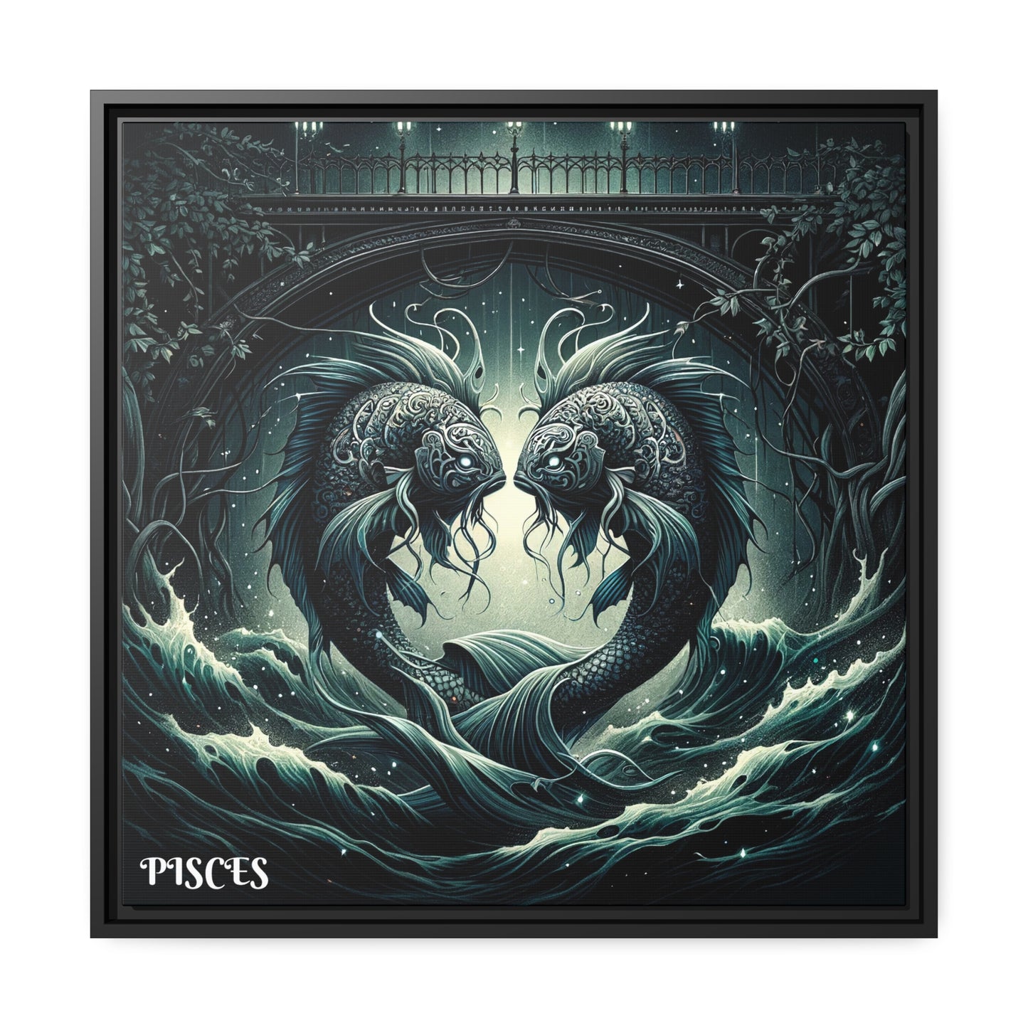 PISCES Matte Canvas, Black Frame