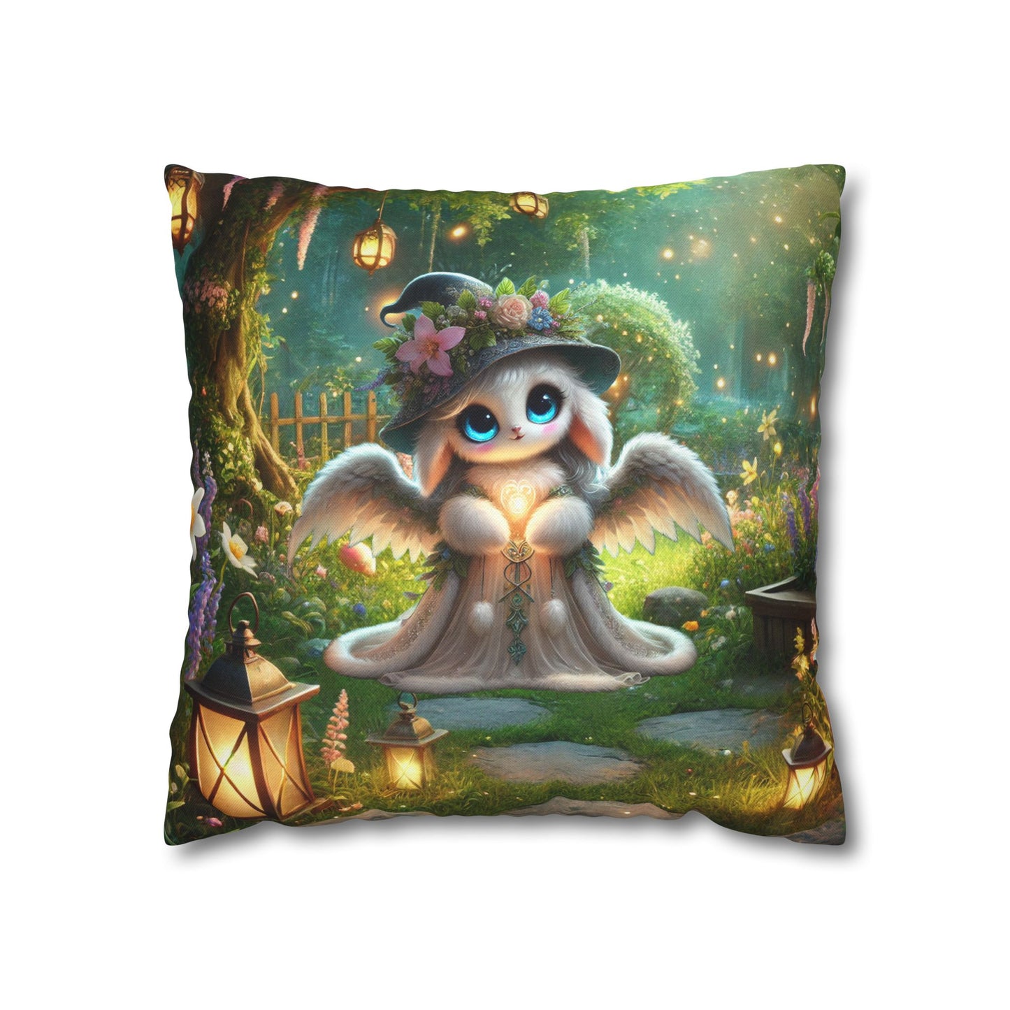 Spun Polyester Square Pillowcase Anna the Mother Fairyland Guardian