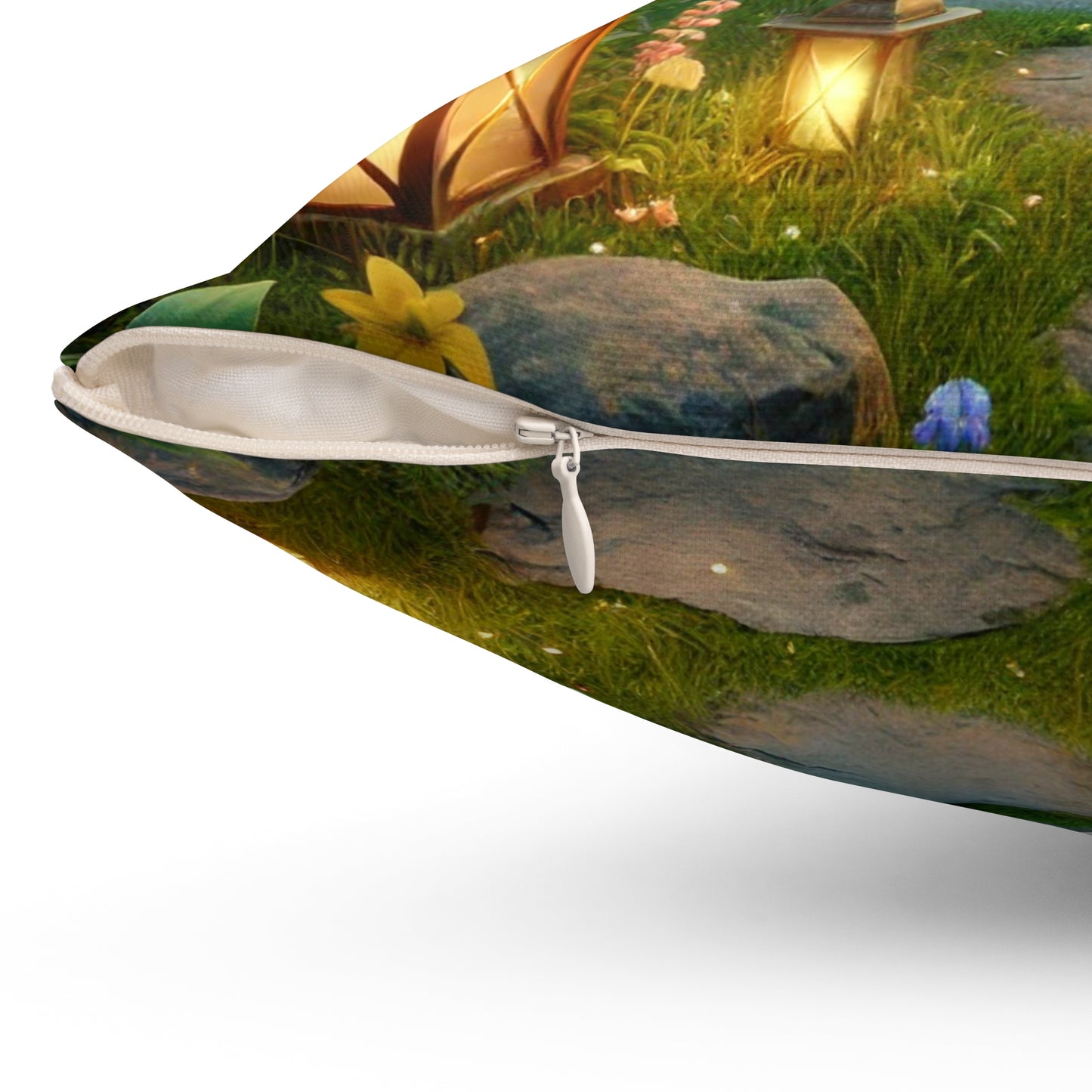 Spun Polyester Square Pillow - Anna the Mother Fairyland Guardian