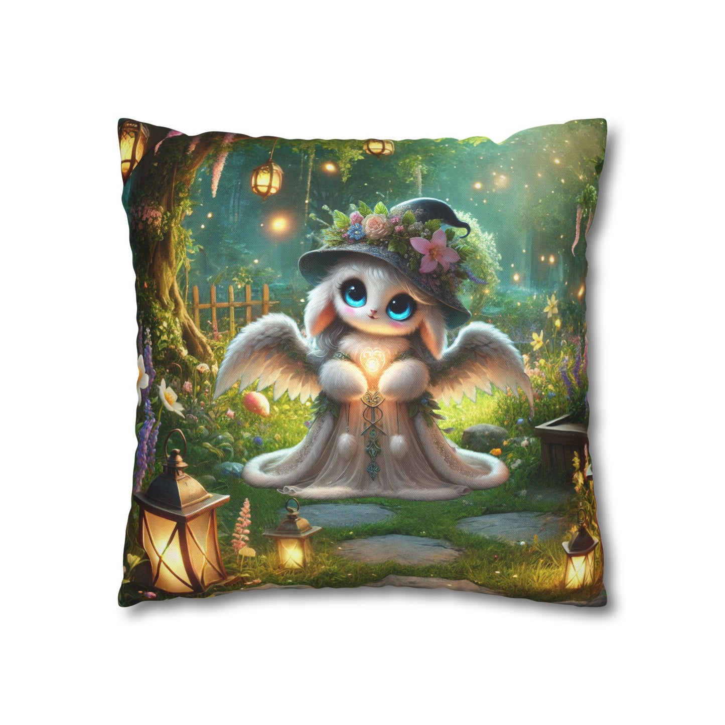 Spun Polyester Square Pillowcase Anna the Mother Fairyland Guardian