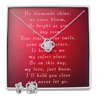 Mother's Day Love Knot Necklace & Earring Set