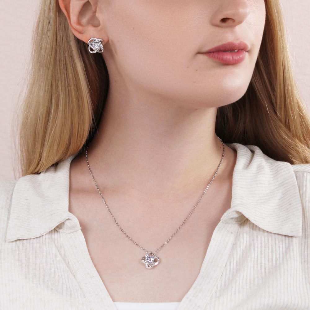 Mother's Day Love Knot Necklace & Earring Set