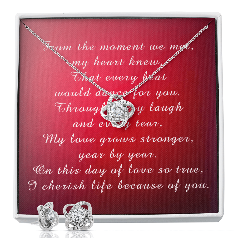 Mother's Day Love Knot Necklace & Earring Set