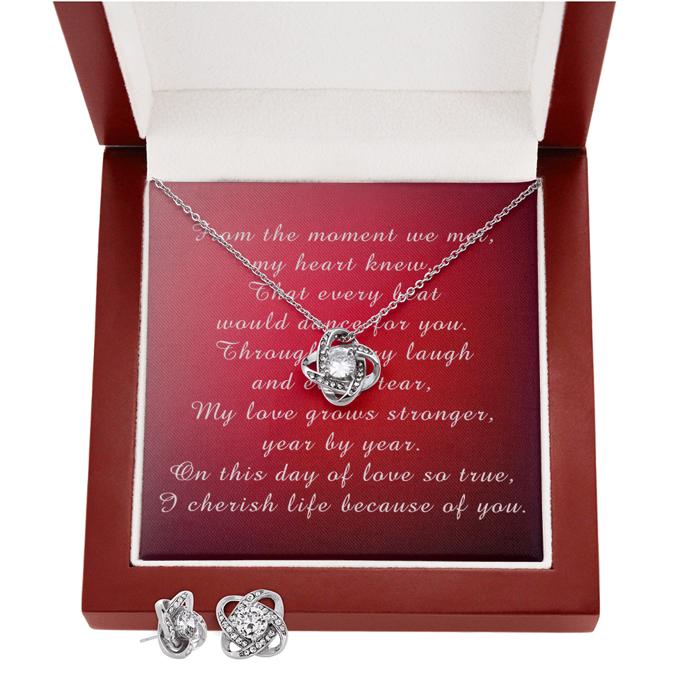 Mother's Day Love Knot Necklace & Earring Set