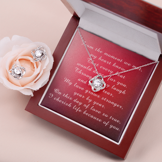 Mother's Day Love Knot Necklace & Earring Set