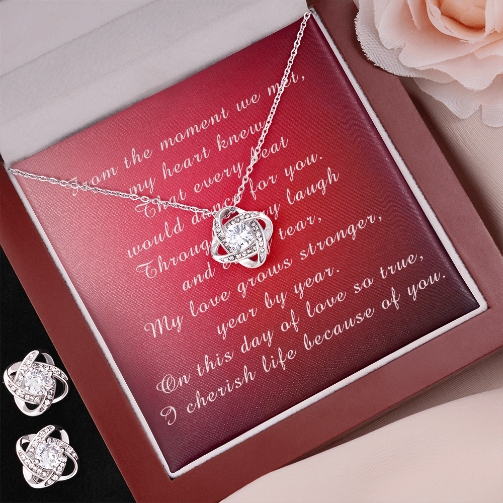 Mother's Day Love Knot Necklace & Earring Set