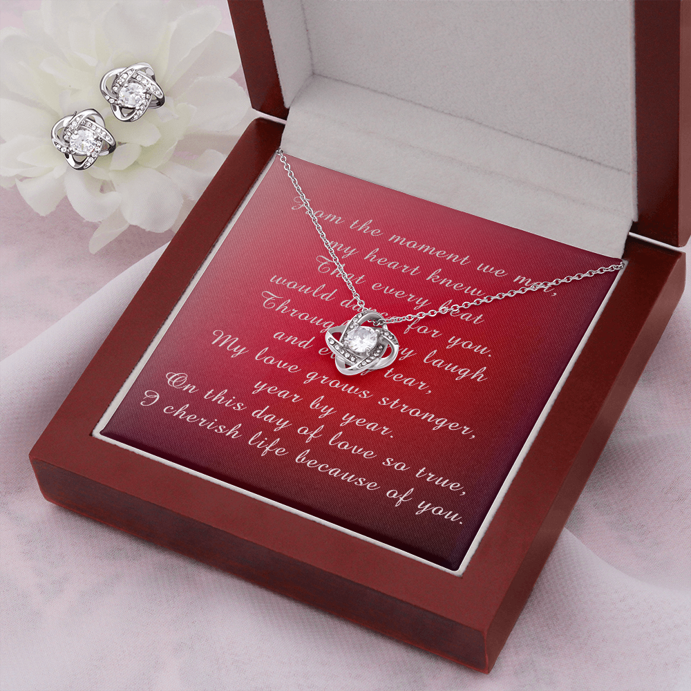 Mother's Day Love Knot Necklace & Earring Set