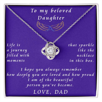 From Father to Daughter Love Knot Necklace Gift from Father to Daughter