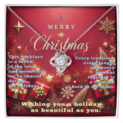 Merry Christmas Love Knot Necklace for Mother