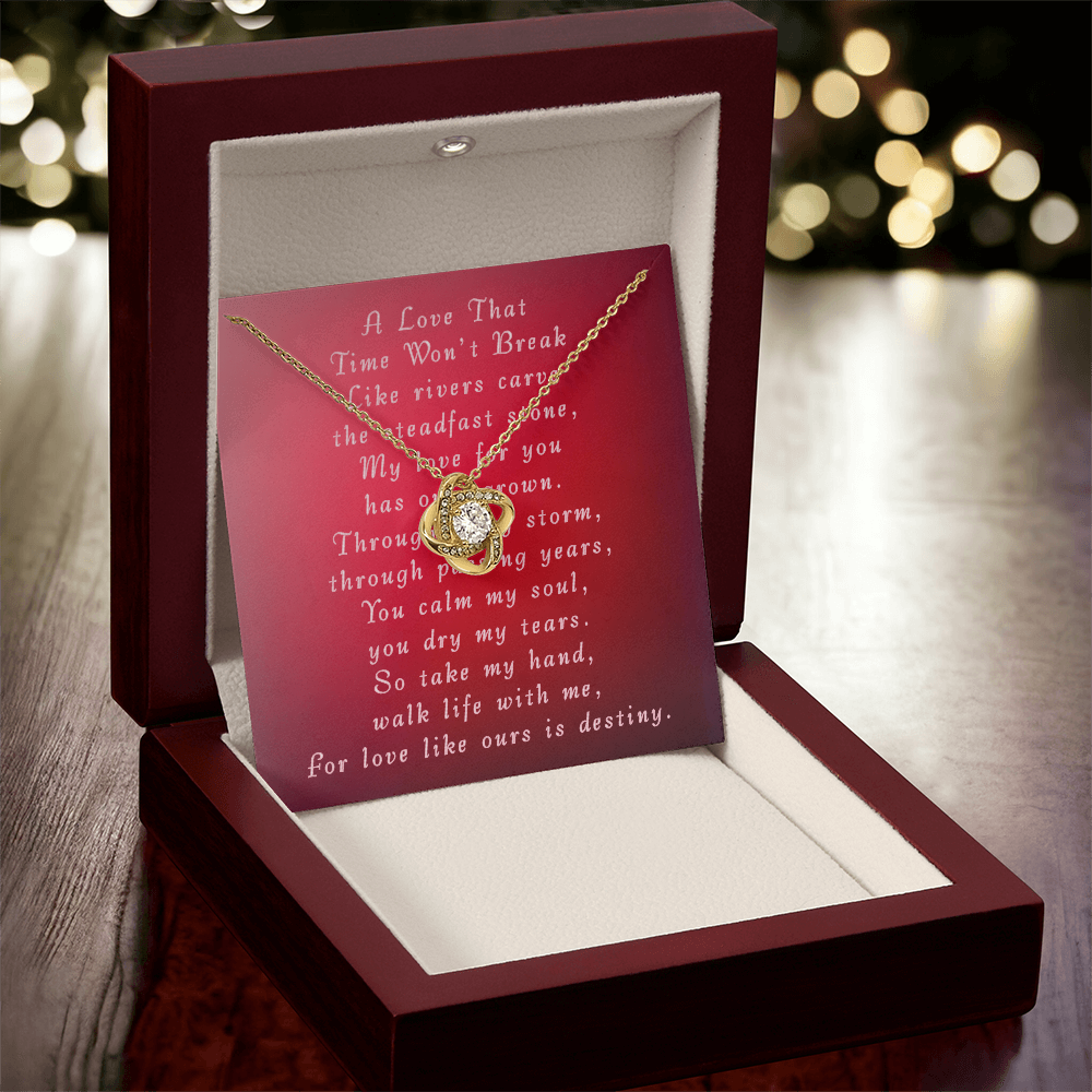 Mother's Day Love Knot Necklace with card