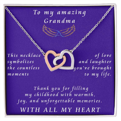 From Granddaughter to Grandmother Interlocking Hearts Necklace