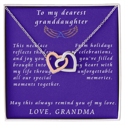 From Grandmother to Granddaughter Interlocking Hearts Necklace