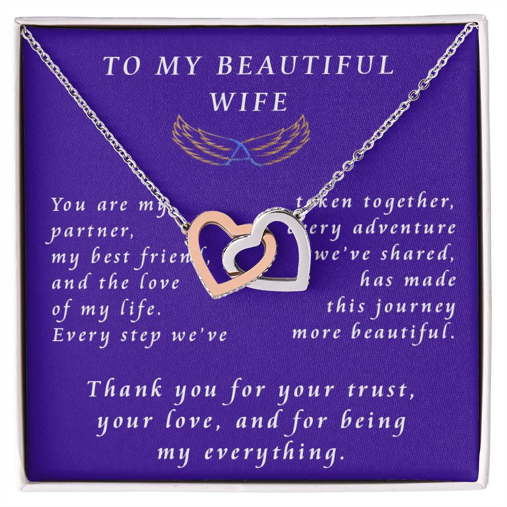 From Husband to Wife Interlocking Hearts Necklace