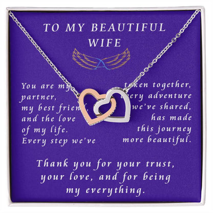 From Husband to Wife Interlocking Hearts Necklace