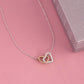 Happy Valentine's Day Interlocking Hearts Necklace