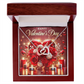 Happy Valentine's Day Interlocking Hearts Necklace