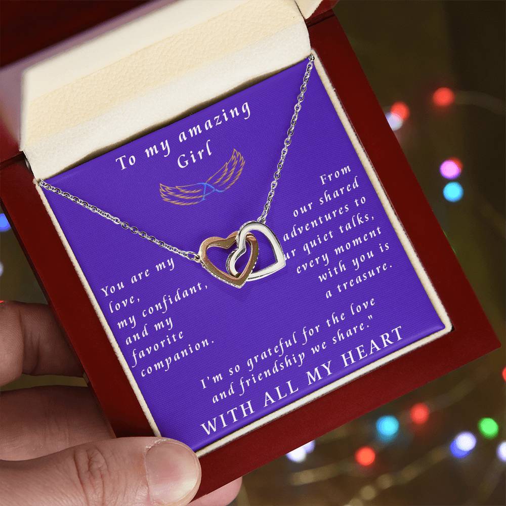 From Boyfriend to Girlfriend Interlocking Hearts Necklace