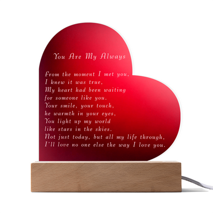 Mother's Day Acrylic Heart Plaque