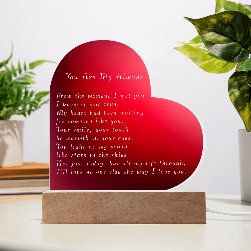 Mother's Day Acrylic Heart Plaque