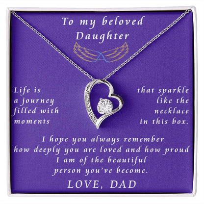 From Father to Daughter, Forever Love Necklace Gift for Daughter from Father