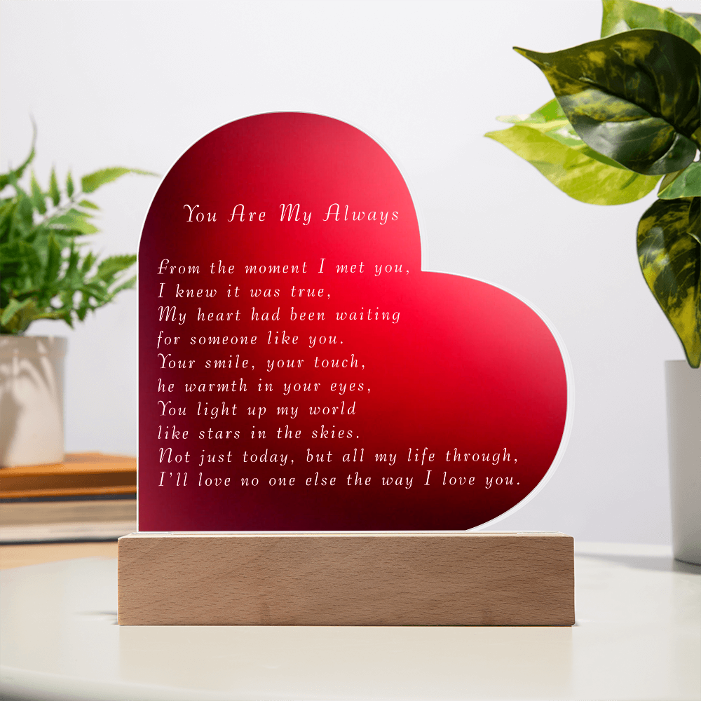 Mother's Day Acrylic Heart Plaque
