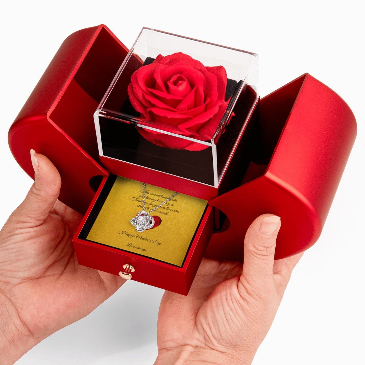Rose & Love Knot Necklace Gift Set