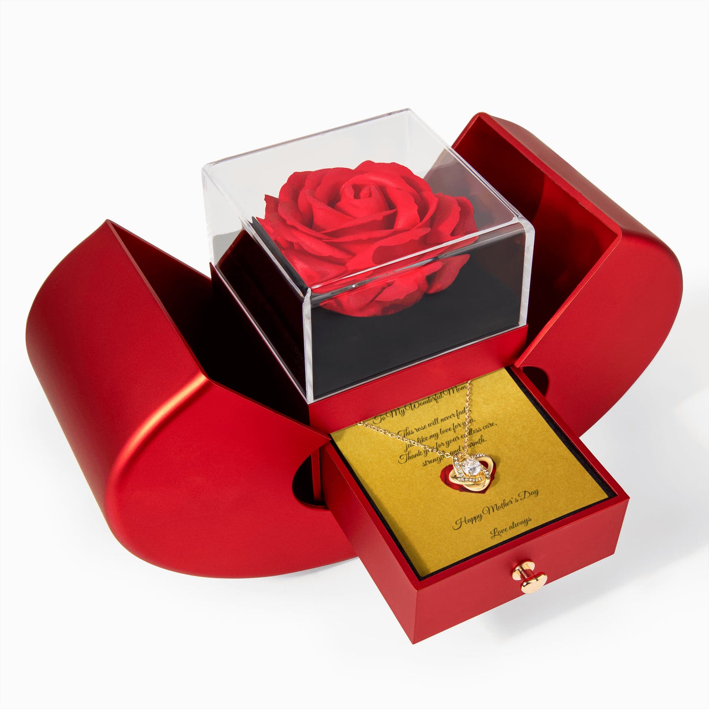 Rose & Love Knot Necklace Gift Set