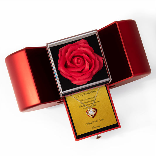 Rose & Love Knot Necklace Gift Set